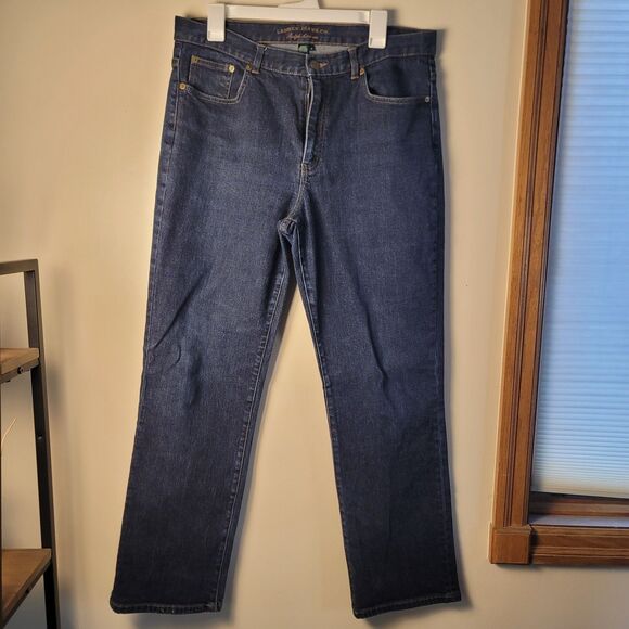 Lauren Jeans Co Ralph Lauren  Straight Leg Jeans Dark Wash Women's Size 14 - Picture 1 of 8